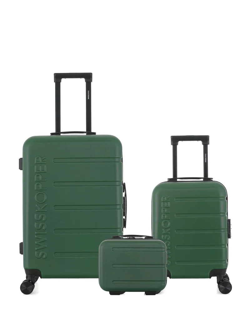 Lot de 3 Valises Rigides Taille Moyenne, Cabine XXS et Vanity AIGLE
