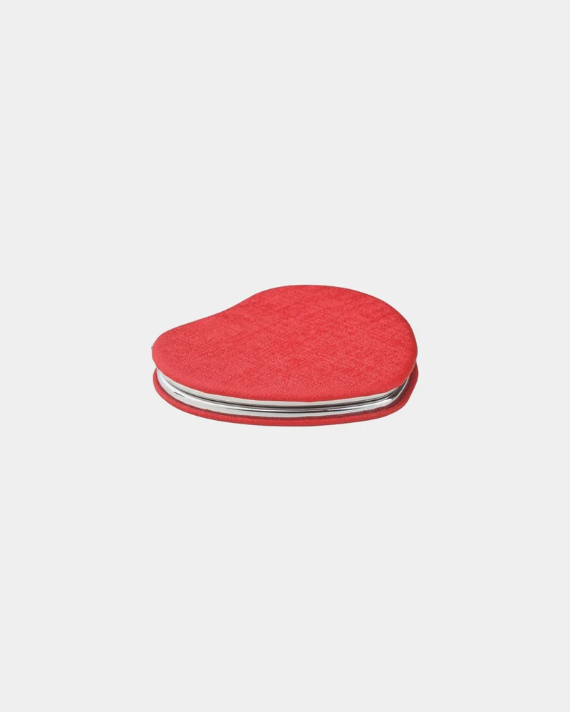 Miroir de poche cœur PU fermeture magnétique à personnaliser