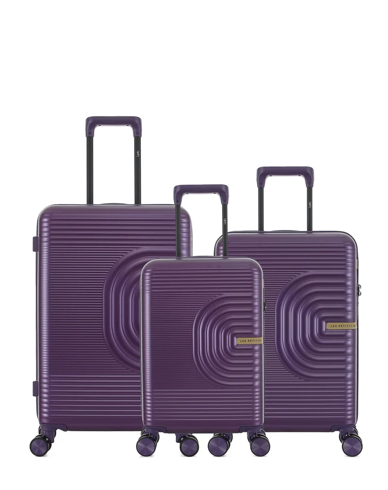 Lot de 3 Valises Rigides Taille Moyenne, Cabine et Cabine XS CELIA