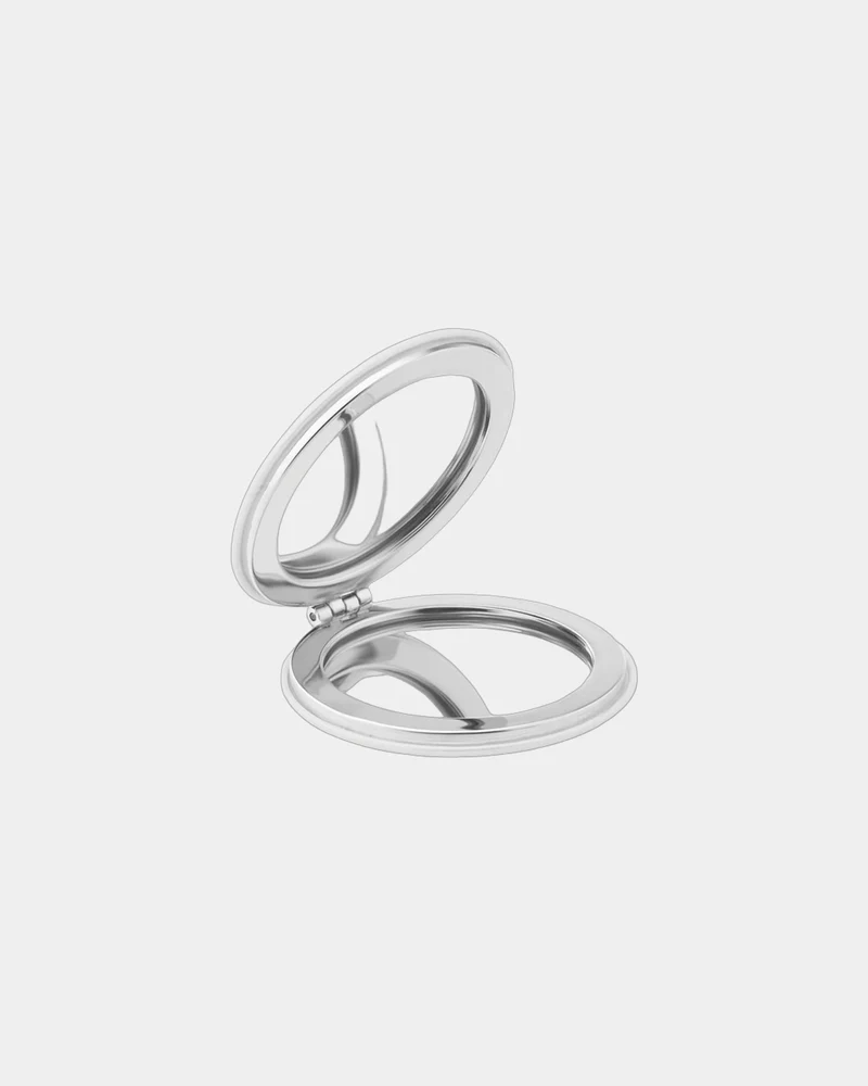 Miroir de poche rond en PU à personnaliser