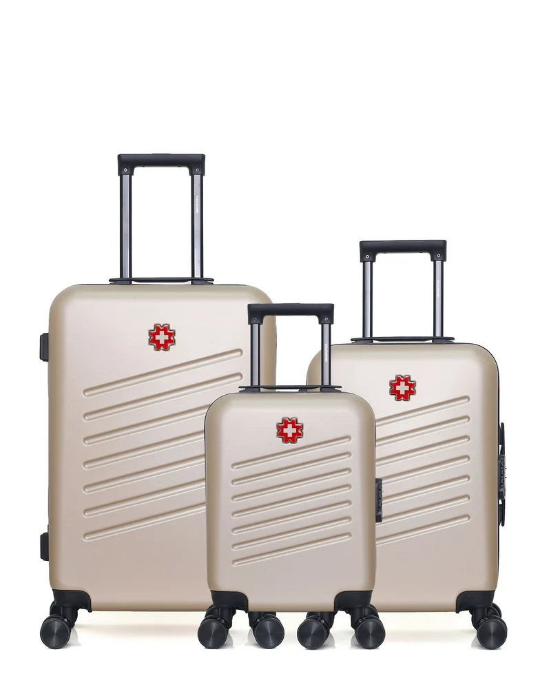 Lot de 3 Valises Rigides Taille Moyenne, Cabine et Cabine XXS ZURICH