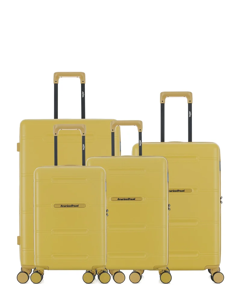 Lot de 4 Valises Rigides Grand Format, Taille Moyenne, Cabine et Cabine XS CLEVELAND