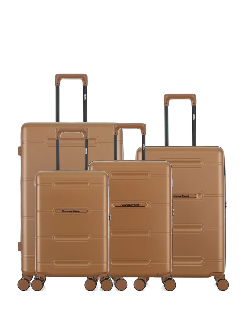 Lot de 4 Valises Rigides Grand Format, Taille Moyenne, Cabine et Cabine XS CLEVELAND