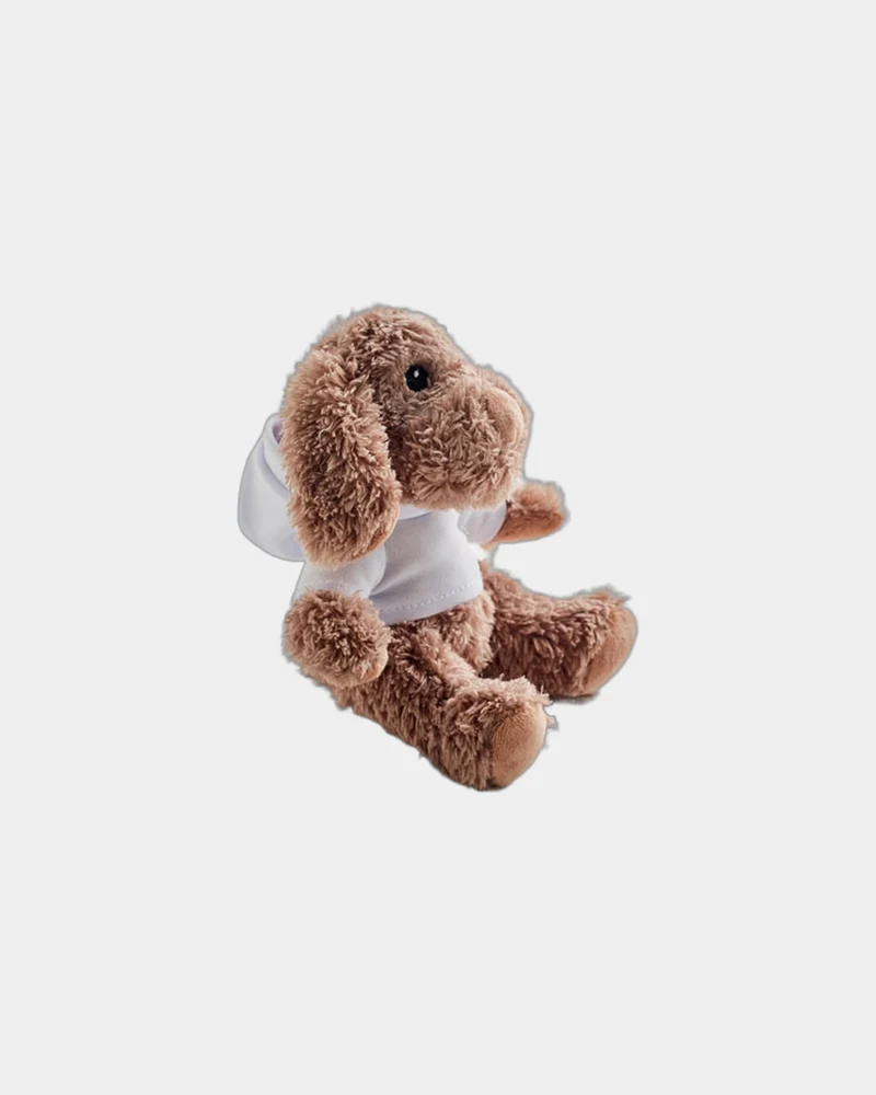 Peluche chien avec sweat à capuche à personnaliser