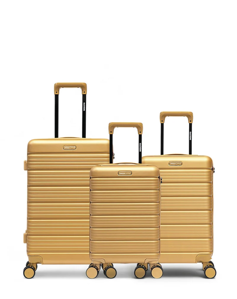 Lot de 3 Valises Rigides Taille Moyenne, Cabine et Cabine XS LUGANO