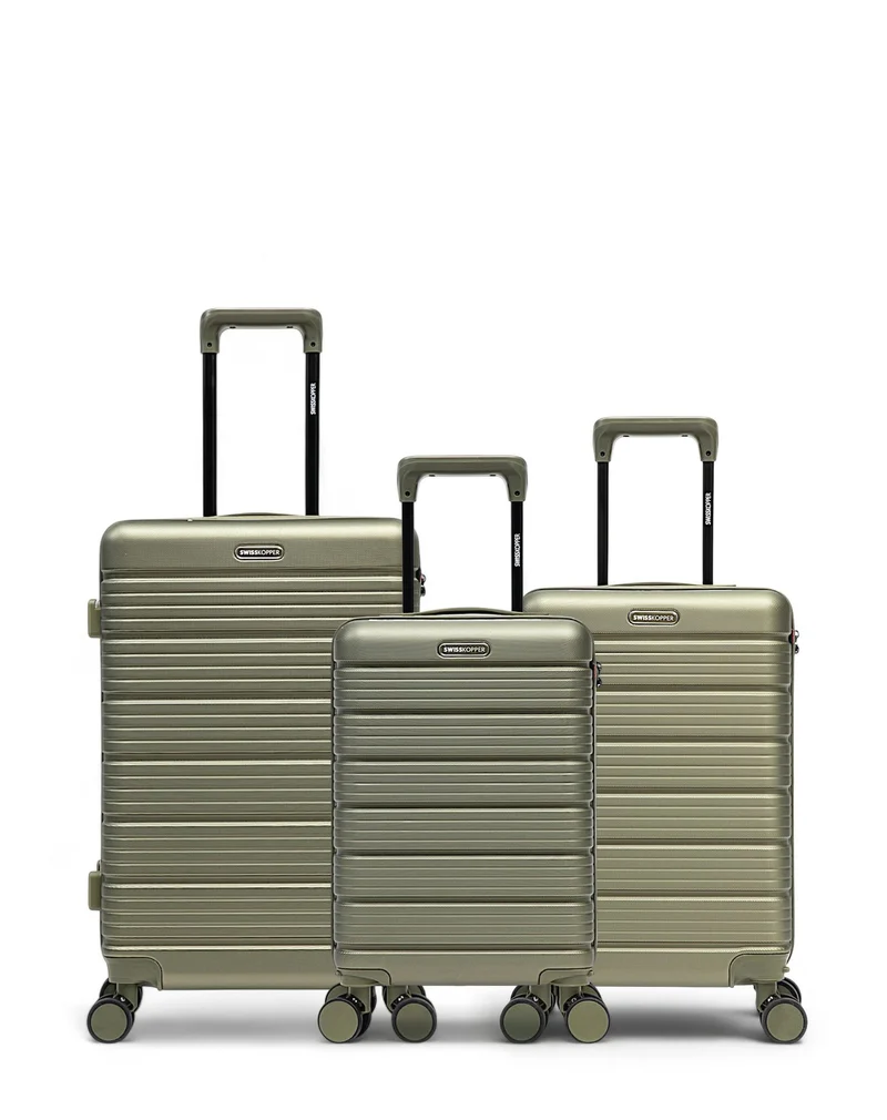 Lot de 3 Valises Rigides Taille Moyenne, Cabine et Cabine XS LUGANO