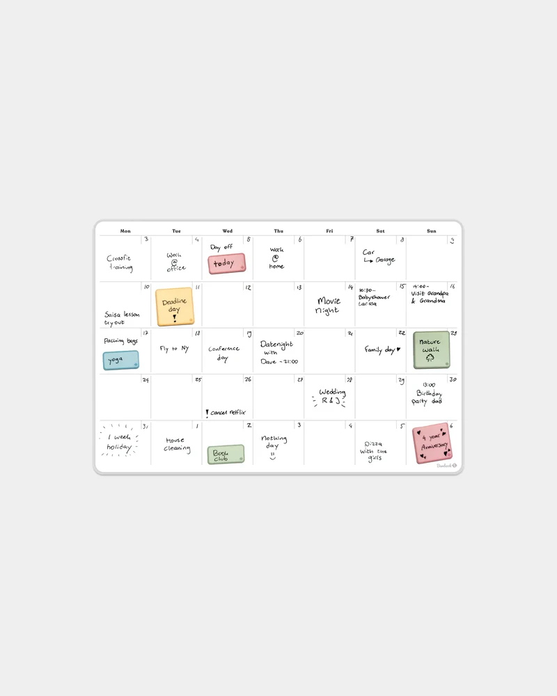 Calendrier mensuel adhésif Bambook 35.4 x 24.4 cm à personnaliser