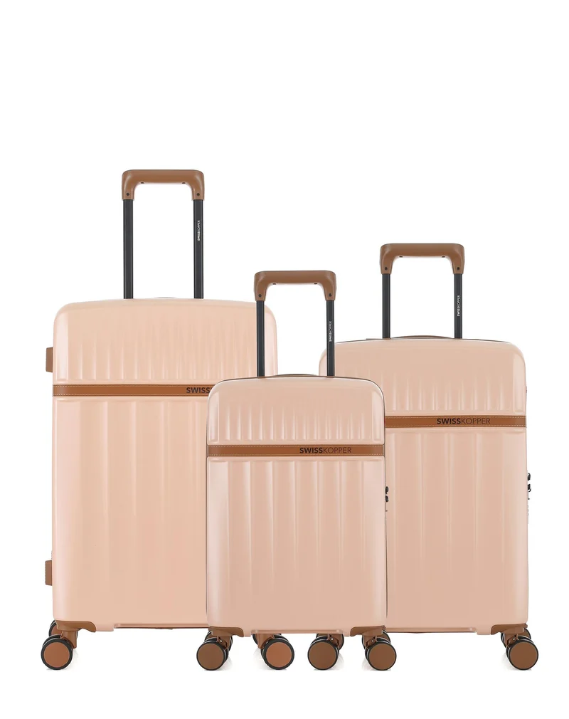 Lot de 3 Valises Rigides Taille Moyenne, Cabine et Cabine XS ZERMATT