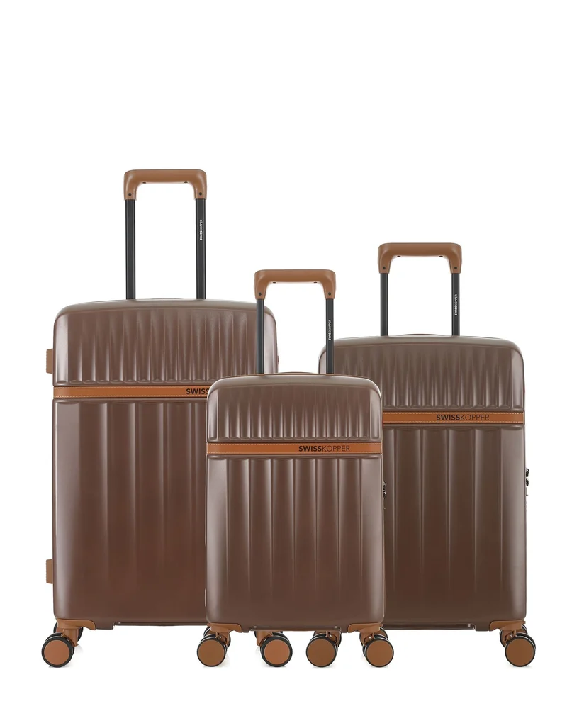 Lot de 3 Valises Rigides Taille Moyenne, Cabine et Cabine XS ZERMATT