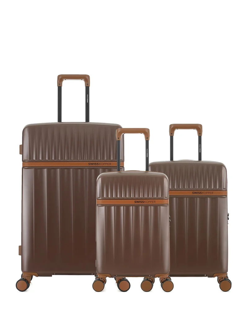 Lot de 3 Valises Rigides Grand Format, Cabine et Cabine XS ZERMATT