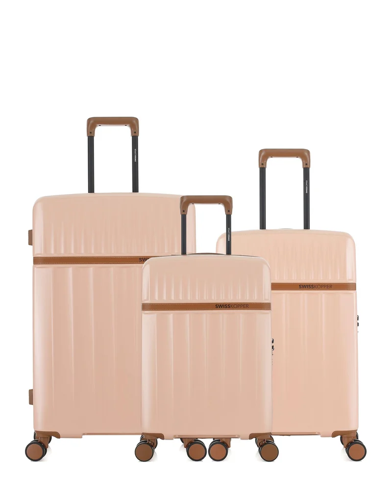 Lot de 3 Valises Rigides Grand Format, Taille Moyenne et Cabine ZERMATT