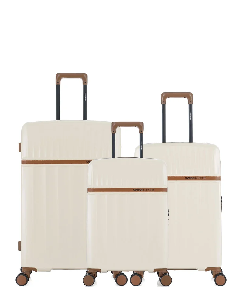 Lot de 3 Valises Rigides Grand Format, Taille Moyenne et Cabine ZERMATT