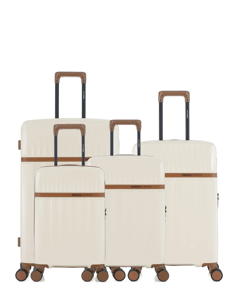 Lot de 4 Valises Rigides Grand Format, Taille Moyenne, Cabine et Cabine XS ZERMATT - Swiss Kopper | Baage
