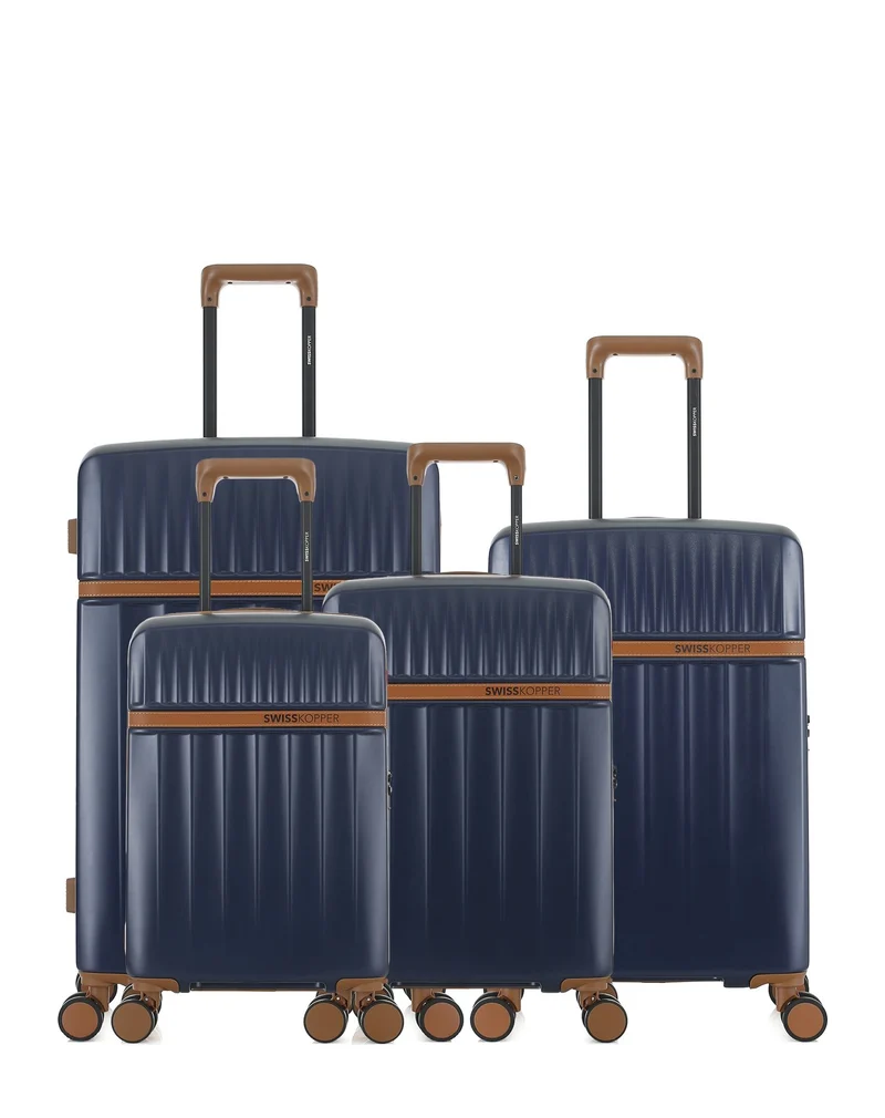 Lot de 4 Valises Rigides Grand Format, Taille Moyenne, Cabine et Cabine XS ZERMATT - Swiss Kopper | Baage