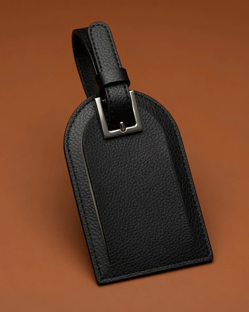 Étiquette bagage cuir recyclé à personnaliser