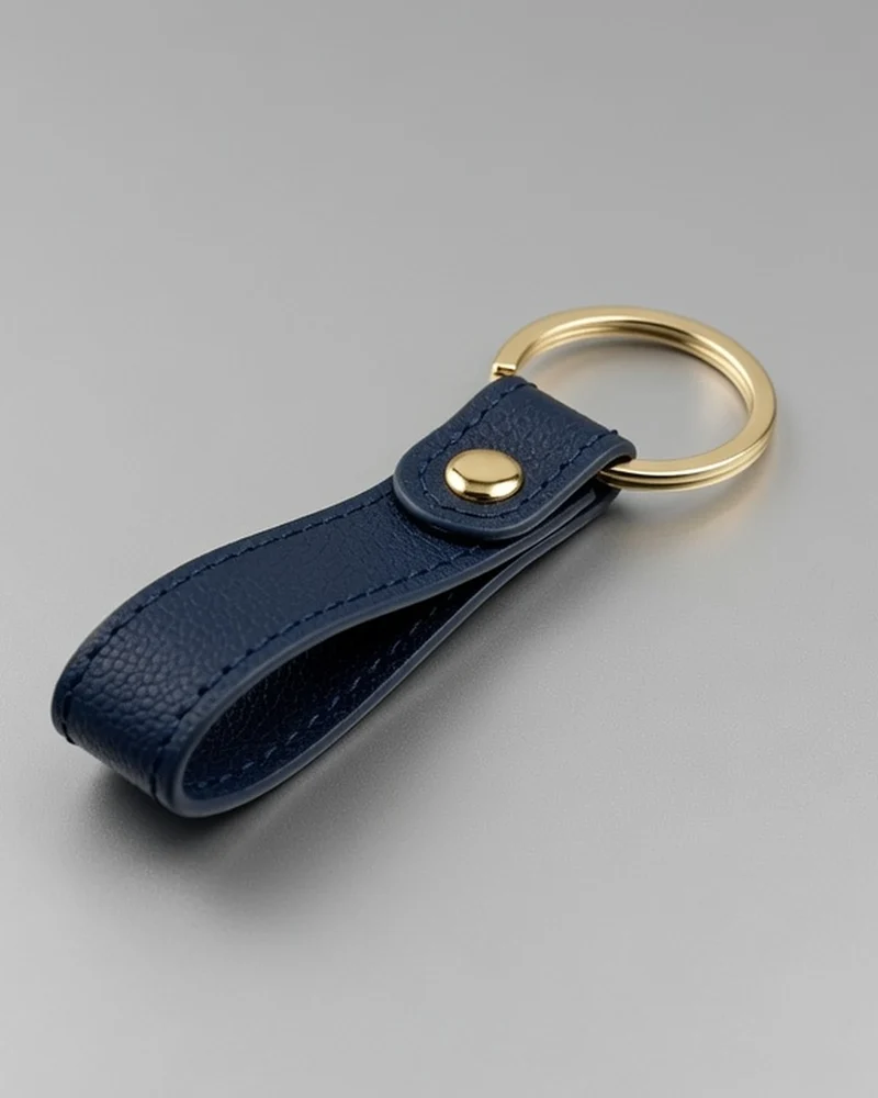 Porte-clés cuir recyclé INÉ à personnaliser