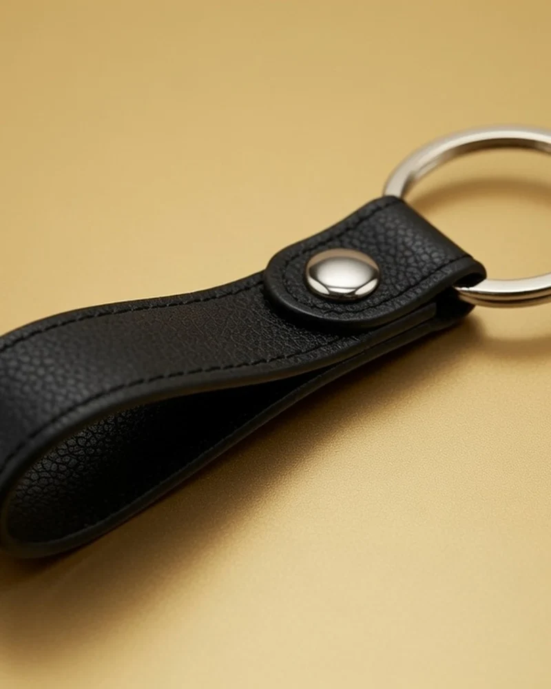 Porte-clés cuir recyclé INÉ à personnaliser