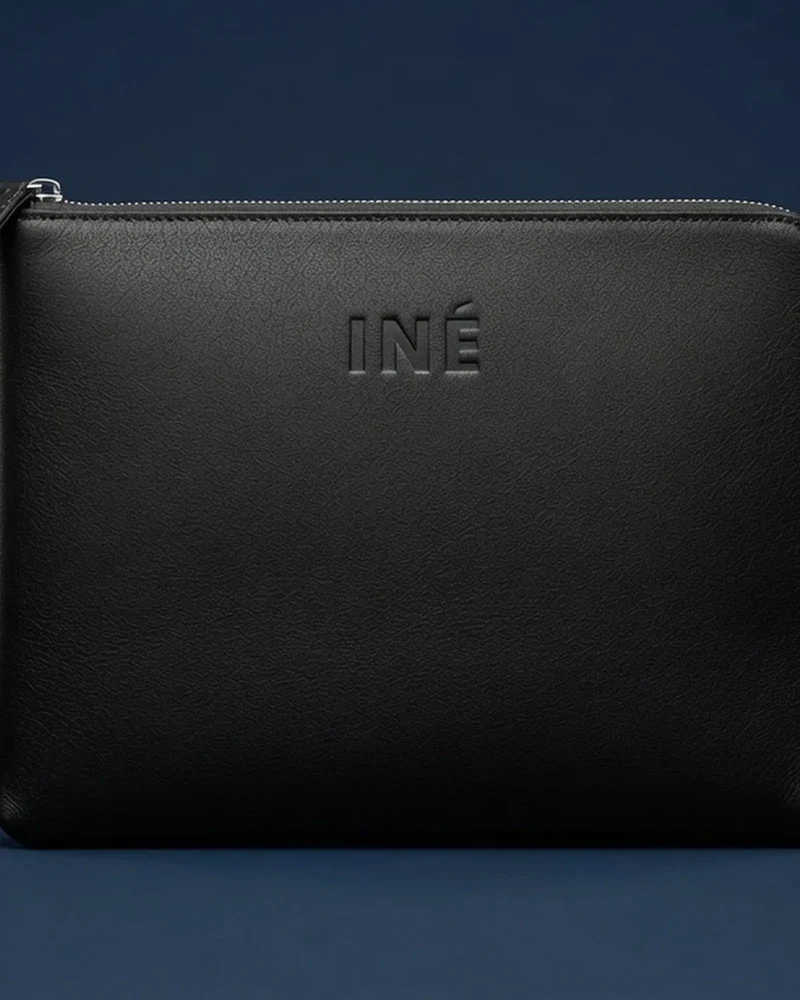 Pochette cuir recyclé INE 14/15" à personnaliser