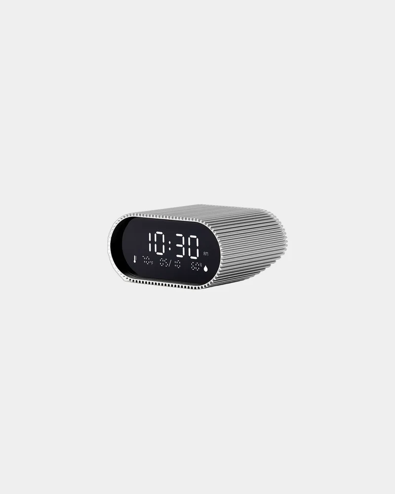 Lampe-réveil aluminium Lexon Ray Clock à personnaliser