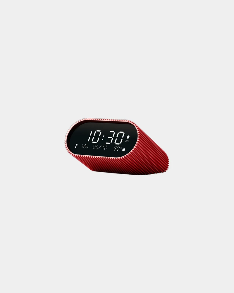 Lampe-réveil aluminium Lexon Ray Clock à personnaliser