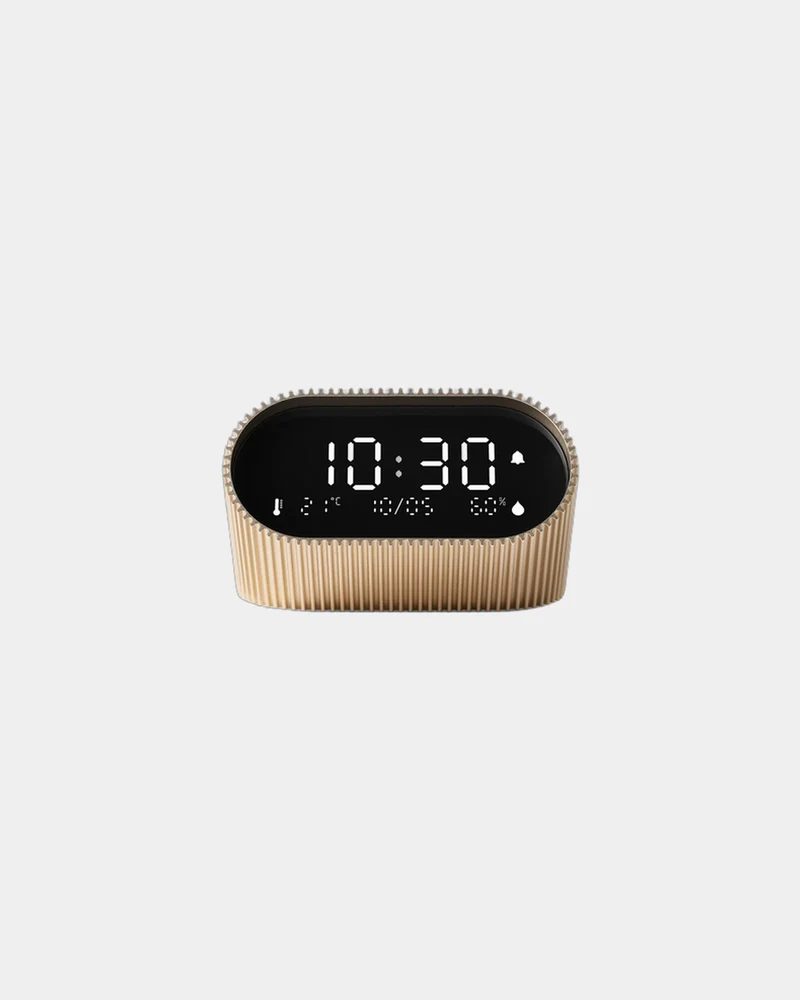 Lampe-réveil aluminium Lexon Ray Clock à personnaliser