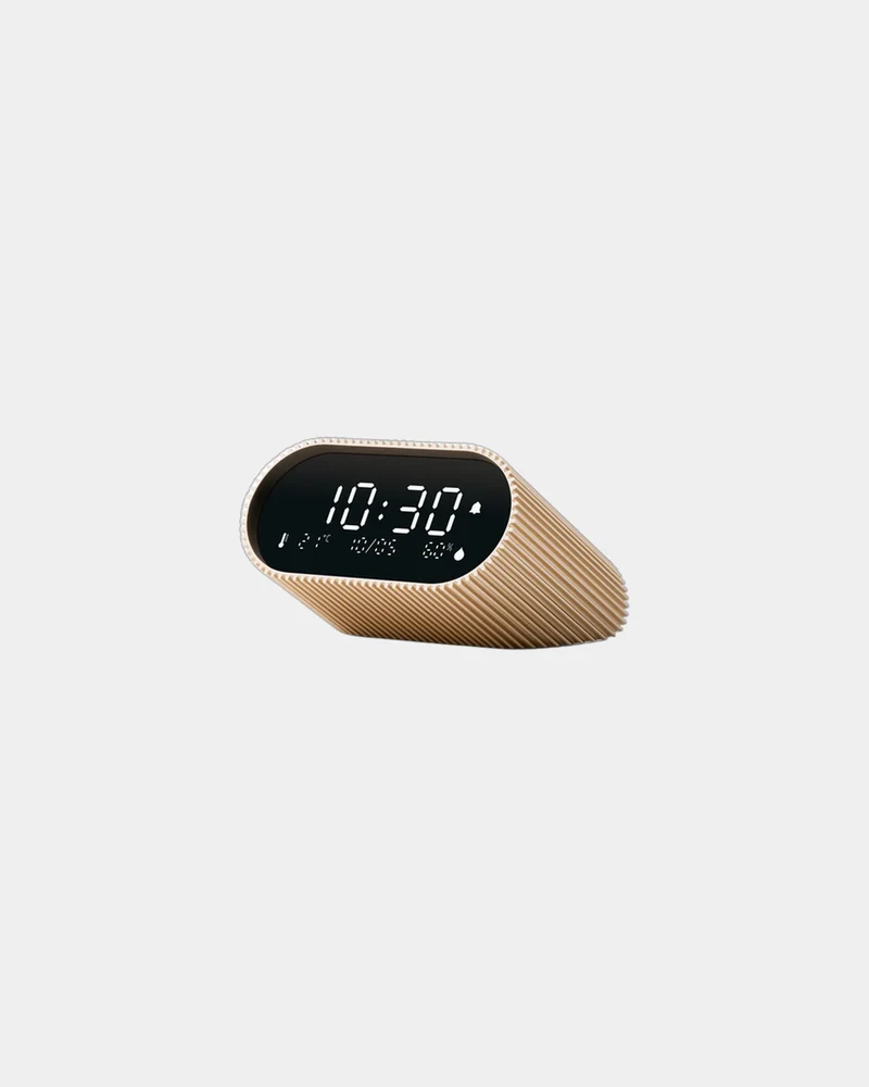 Lampe-réveil aluminium Lexon Ray Clock à personnaliser