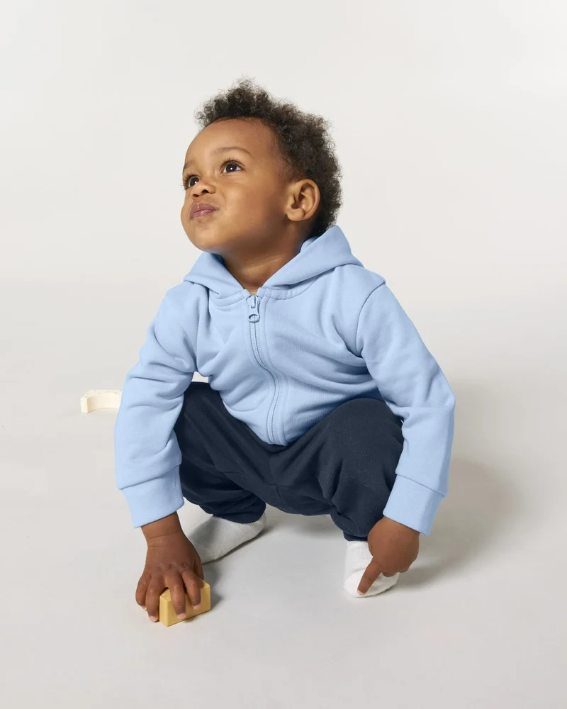 Sweat à capuche zippé bébé coton bio Stanley/Stella à personnaliser