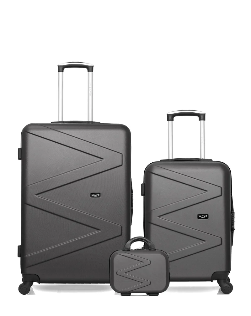 Lot de 3 Valises Rigides Grand Format, Cabine et Vanity AMAZONE