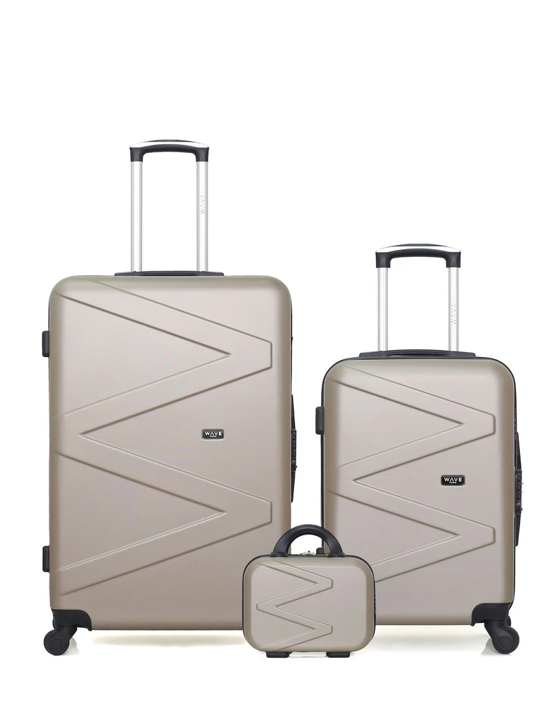 Lot de 3 Valises Rigides Grand Format, Cabine et Vanity AMAZONE