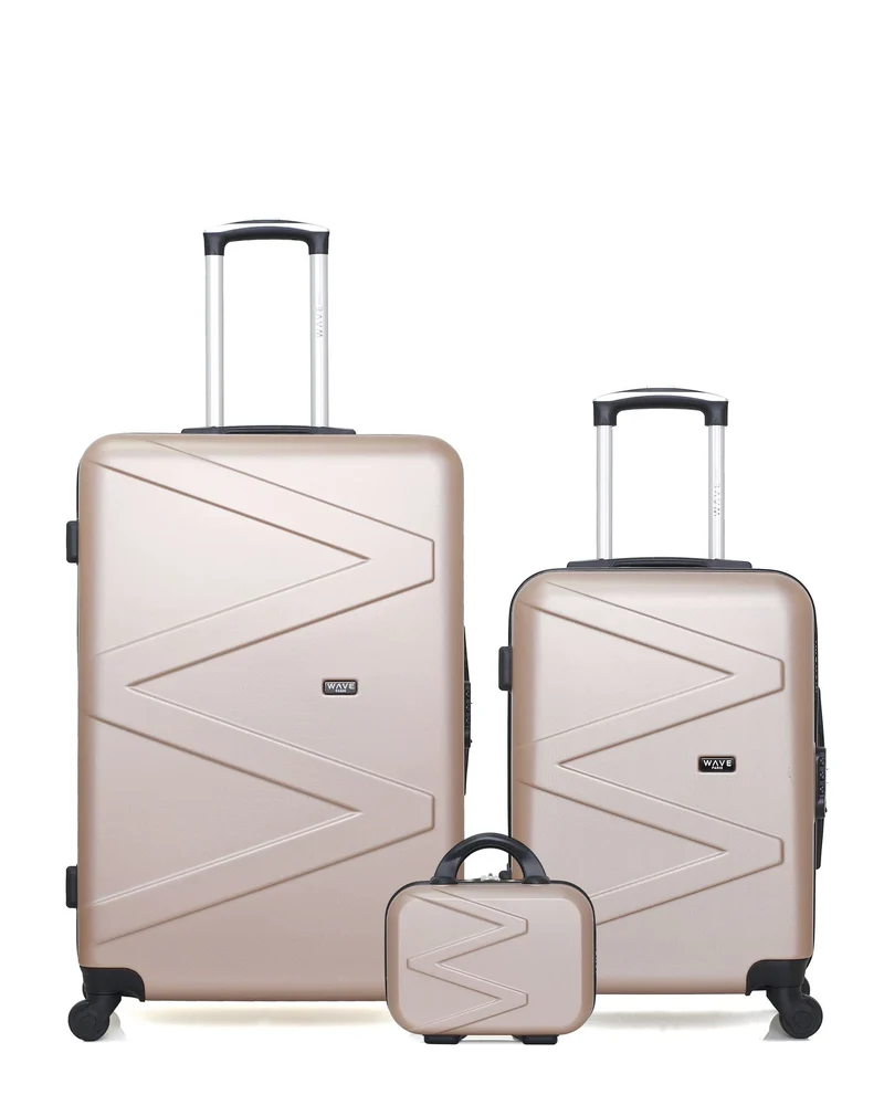 Lot de 3 Valises Rigides Grand Format, Cabine et Vanity AMAZONE