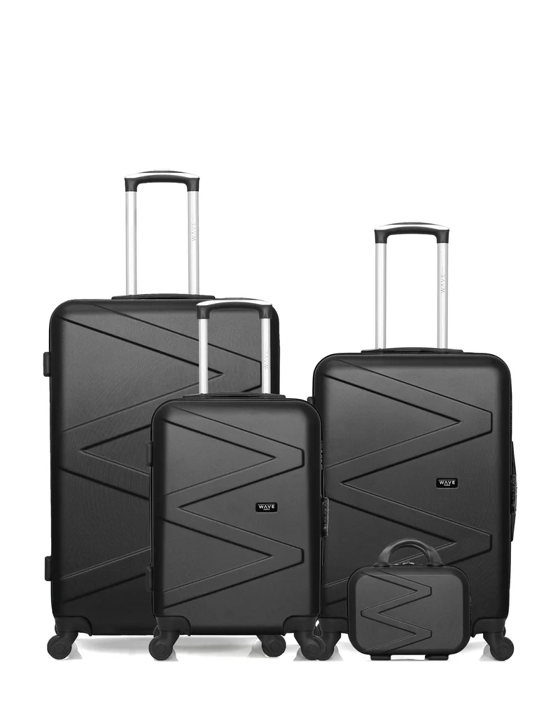 Lot de 4 Valises Rigides Grand Format, Taille Moyenne, Cabine et Vanity AMAZONE