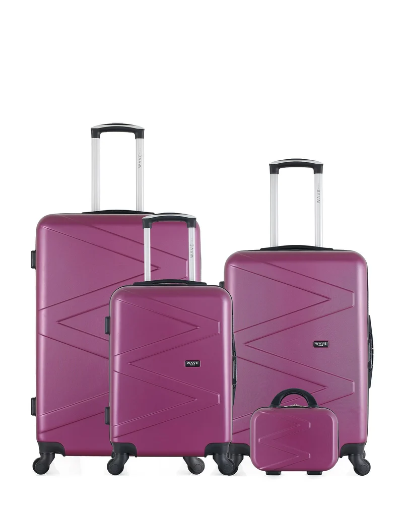 Lot de 4 Valises Rigides Grand Format, Taille Moyenne, Cabine et Vanity AMAZONE