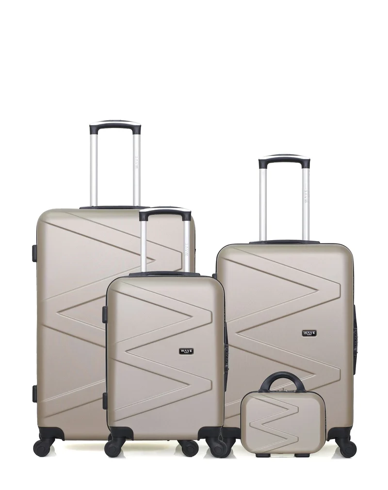 Lot de 4 Valises Rigides Grand Format, Taille Moyenne, Cabine et Vanity AMAZONE