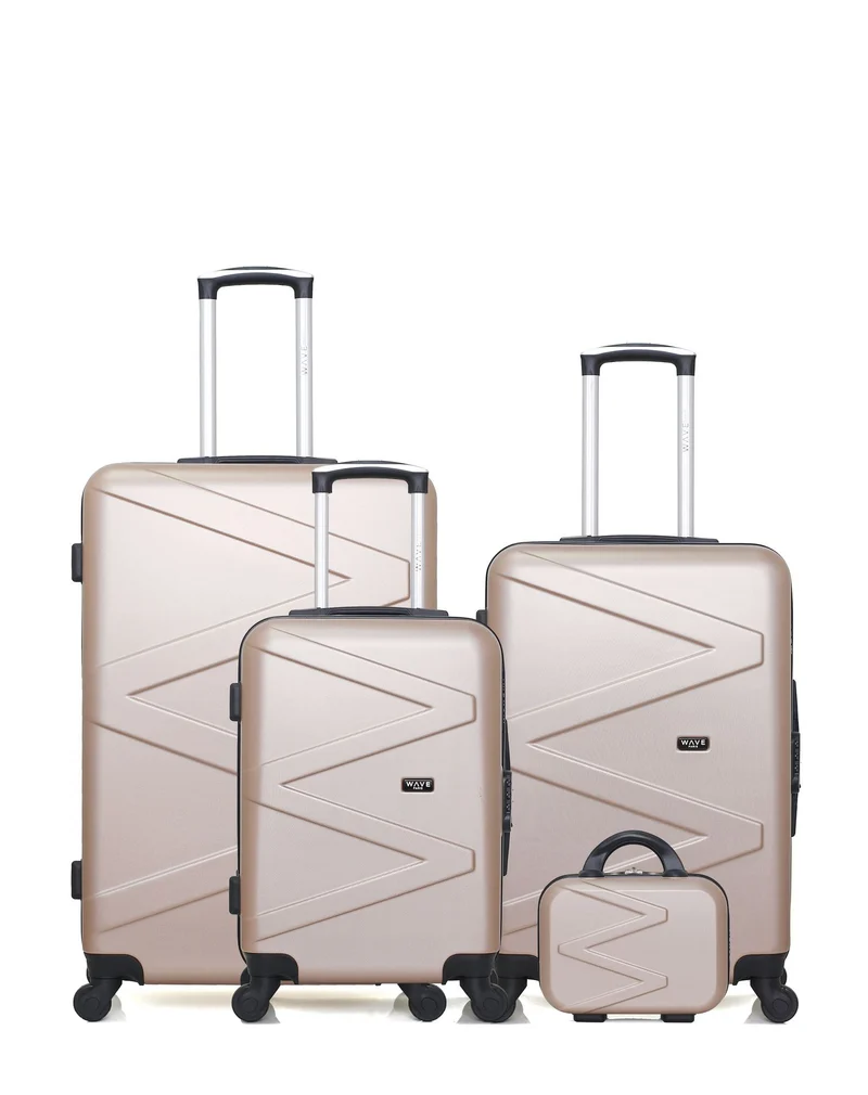 Lot de 4 Valises Rigides Grand Format, Taille Moyenne, Cabine et Vanity AMAZONE