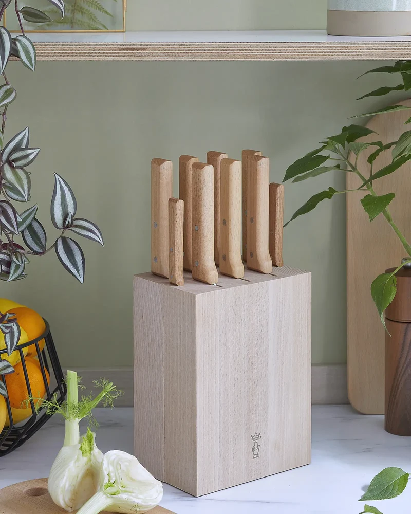 Bloc de rangement hêtre Opinel 9 couteaux à personnaliser