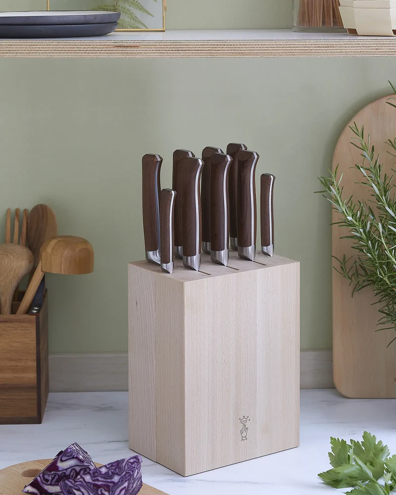 Bloc de rangement hêtre Opinel 9 couteaux à personnaliser