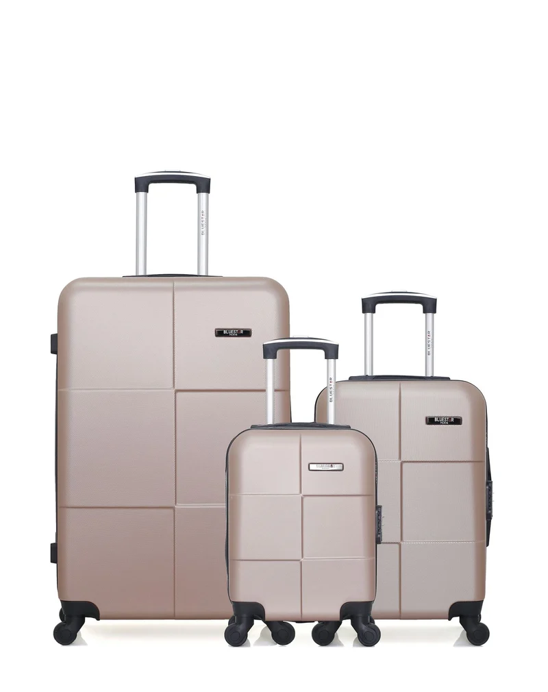 Lot de 3 Valises Rigides Grand Format, Cabine et Cabine XXS MIAMI