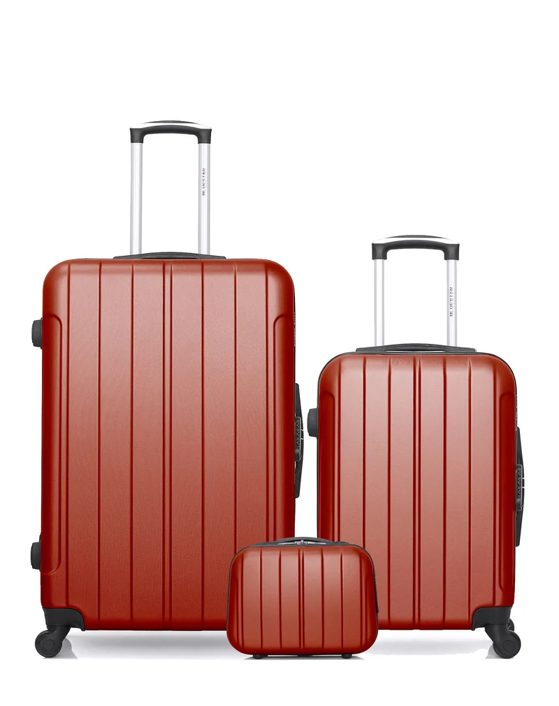 Lot de 3 Valises Rigides Grand Format, Cabine et Vanity NAPOLI
