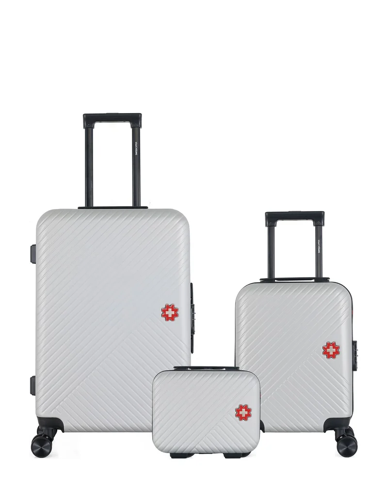 Lot de 3 Valises Rigides Taille Moyenne, Cabine XXS et Vanity SPIEZ