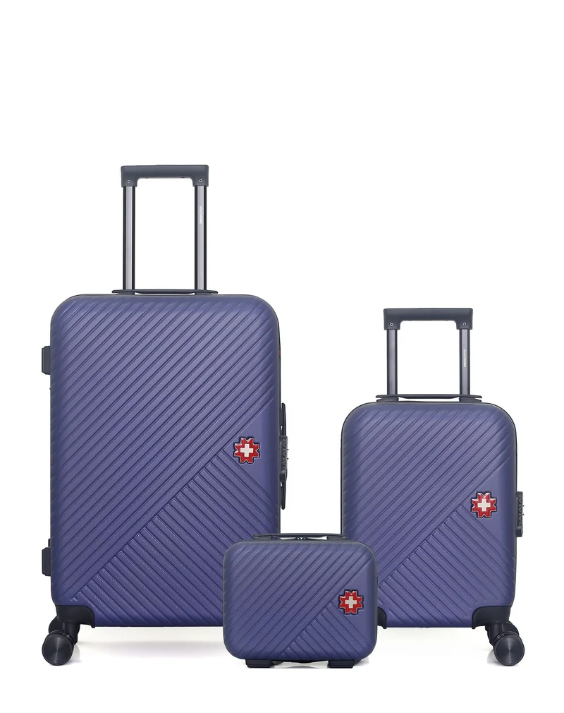 Lot de 3 Valises Rigides Taille Moyenne, Cabine XXS et Vanity SPIEZ