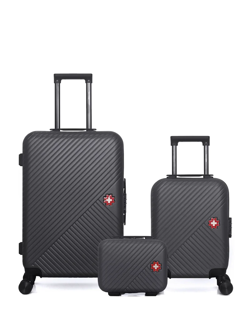 Lot de 3 Valises Rigides Taille Moyenne, Cabine XXS et Vanity SPIEZ