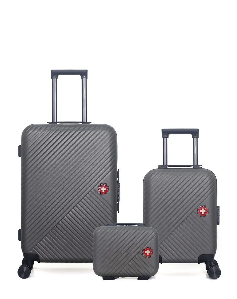 Lot de 3 Valises Rigides Taille Moyenne, Cabine XXS et Vanity SPIEZ