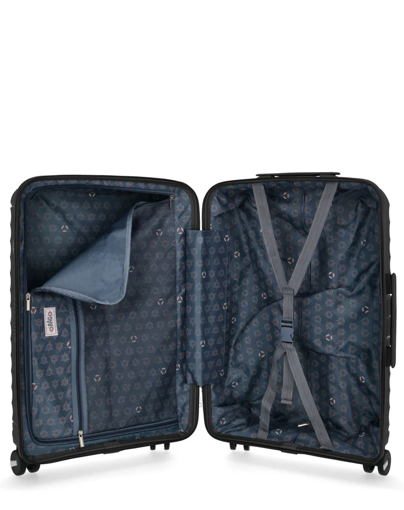 Lot de 3 Valises Rigides Taille Moyenne, Cabine et Grand Vanity VELA