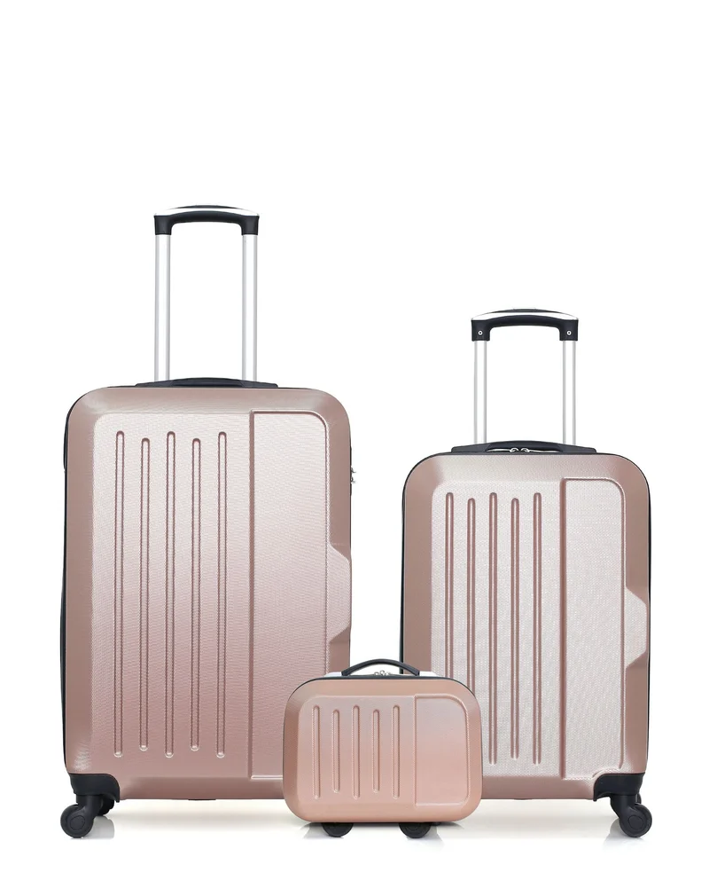 Lot de 3 Valises Rigides Taille Moyenne, Cabine et Vanity VESUVIO