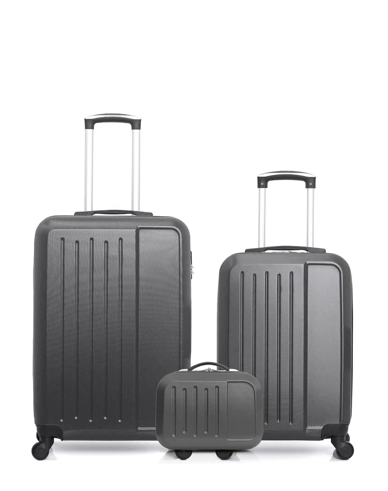 Lot de 3 Valises Rigides Taille Moyenne, Cabine et Vanity VESUVIO