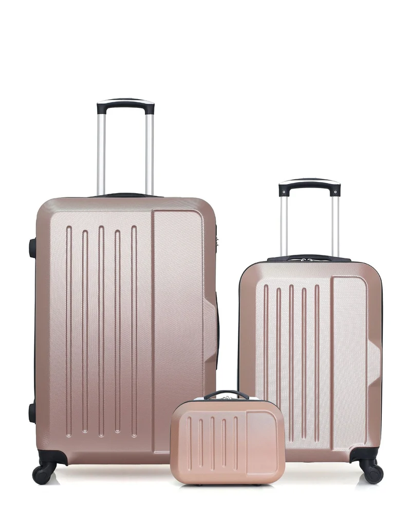 Lot de 3 Valises Rigides Grand Format, Cabine et Vanity VESUVIO