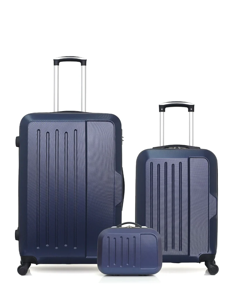 Lot de 3 Valises Rigides Grand Format, Cabine et Vanity VESUVIO