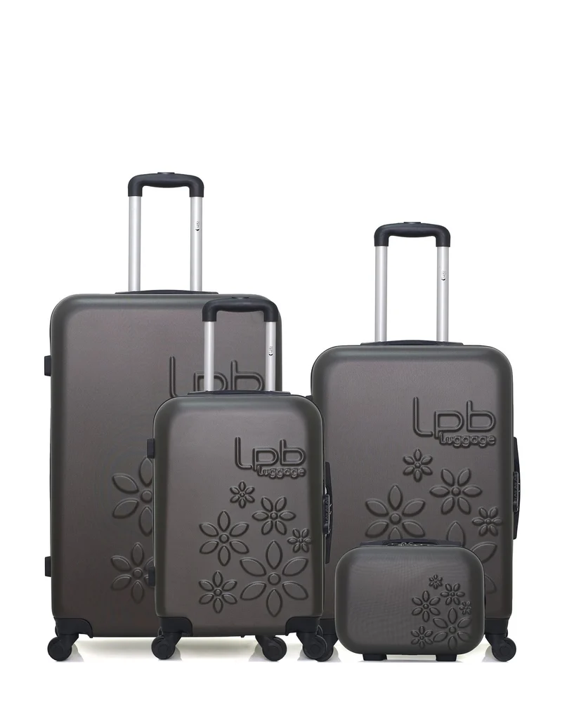 Lot de 4 Valises Rigides ELEONOR Grand Format, Moyenne, Cabine et Vanity