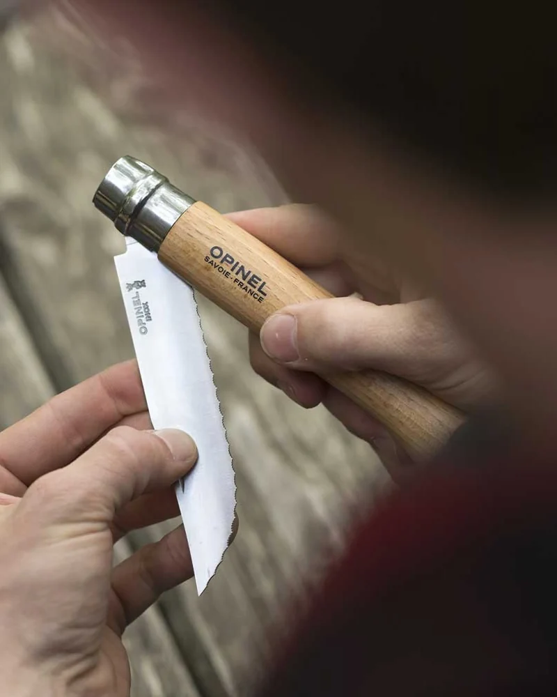 Couteau pliant dentelé acier inoxydable Opinel N°12 à personnaliser