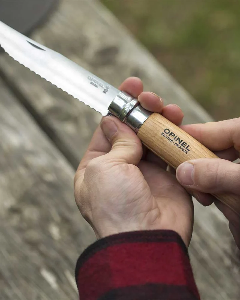 Couteau pliant dentelé acier inoxydable Opinel N°12 à personnaliser